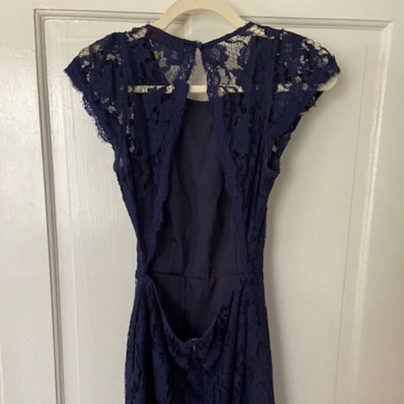 Signatures Navy Lace Dress Size Small - Picture 4 of 5